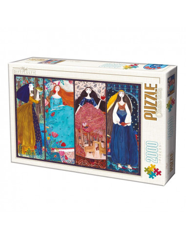 Set 4 Puzzle D-Toys Basme Kurti Andrea, 2000 Piese,Uniq73860