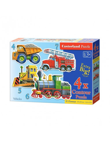 Vehicule, Puzzle Castorland 4 In 1 - 4, 5, 6, 7 Piese,Uniq4256