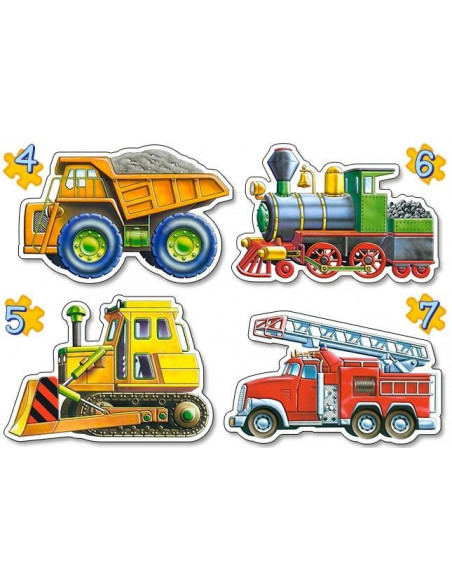 Vehicule, Puzzle Castorland 4 In 1 - 4, 5, 6, 7 Piese,Uniq4256