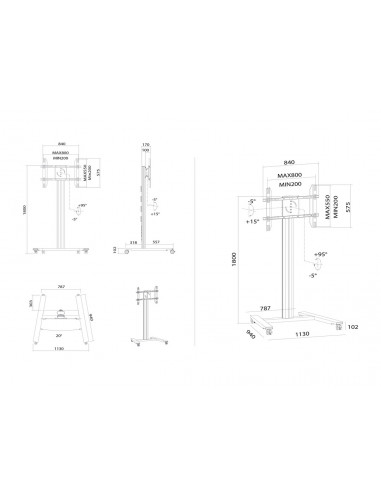 Stand TV Multibrackets pentru 2 monitoare 5310 + 6993