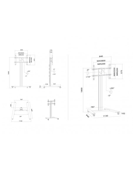 Stand TV Multibrackets pentru 2 monitoare 5310 + 6993