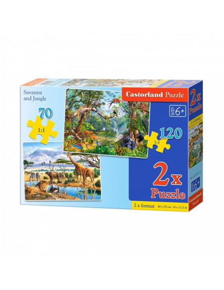 Savanna And Jungle, Puzzle Castorland 2 In 1 - 70, 120