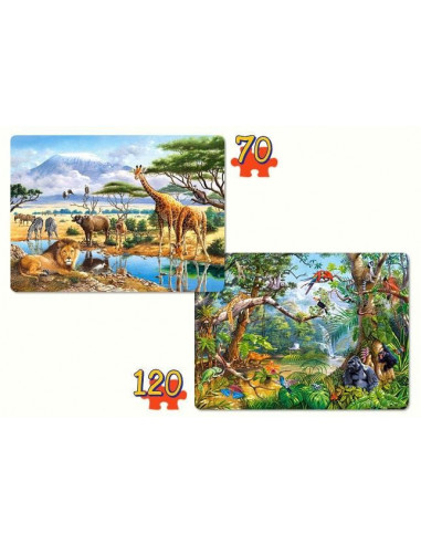 Savanna And Jungle, Puzzle Castorland 2 In 1 - 70, 120