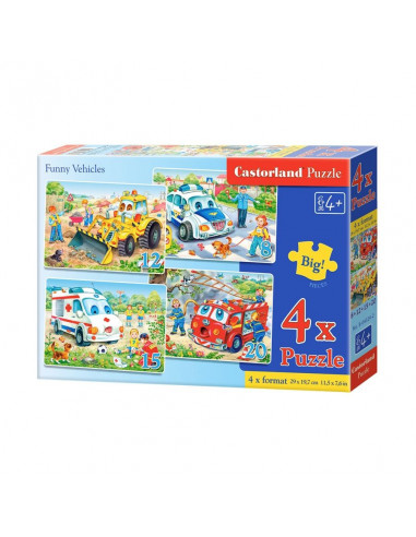 Vehicule Amuzante, Puzzle Castorland 4 In 1 - 8, 12, 15, 20