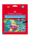 FC114425,Creioane Colorate Acuarela Faber-Castell 24 Buc + pensula