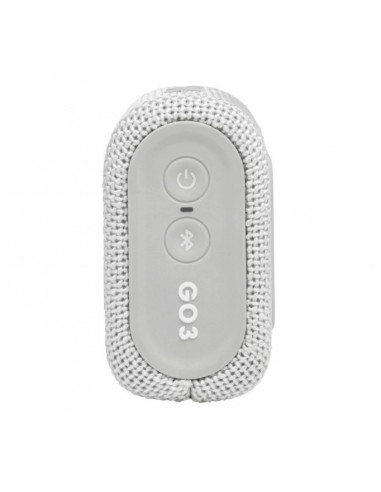 Boxa portabila JBL GO3, IPX67, Bluetooth, Alb,JBLGO3WHT