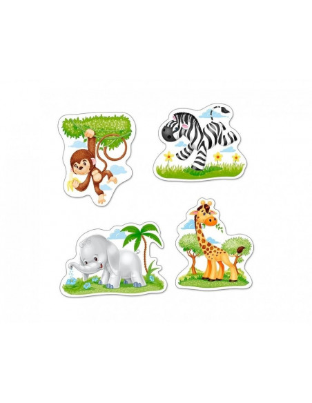 Animale Din Africa, Puzzle Castorland 4 In 1 - 3, 4, 6, 9