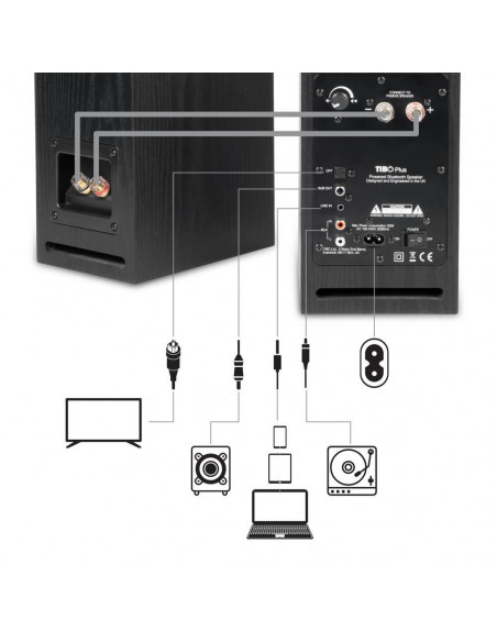 Boxe active de raft Tibo Plus3.1, 2x55W, Bluetooth, Hi-Fi