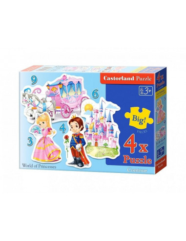 Lumea Printeselor, Puzzle Castorland 4 In 1 - 3, 4, 6, 9