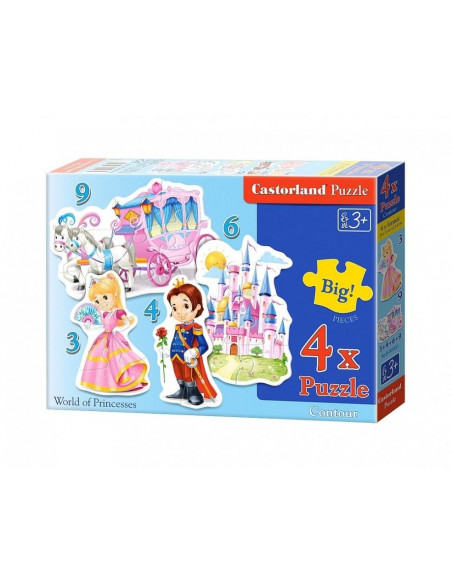Lumea Printeselor, Puzzle Castorland 4 In 1 - 3, 4, 6, 9