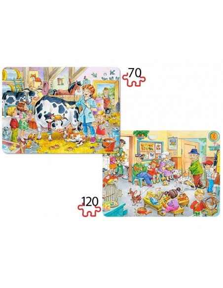 Animal Doctor, Puzzle Castorland 2 In 1 - 70, 120