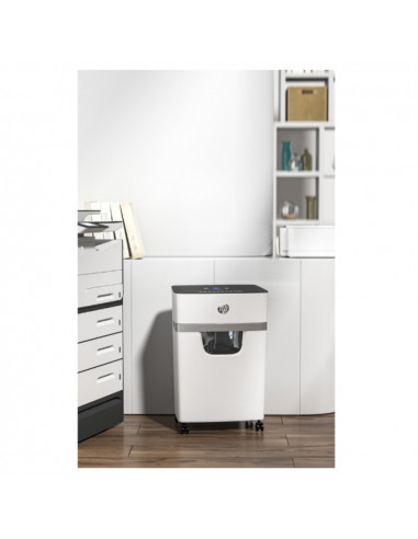 HP-2804,Distrugator de documente HP OneShred 10MC - 10 coli, micro cut (2 x 15mm), nivel securitate 5