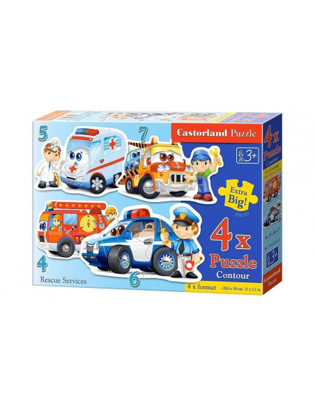 Rescue Services, Puzzle Castorland 4 In 1 - 4, 5, 6, 7