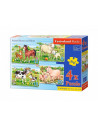 Animal Moms And Babies, Puzzle Castorland 4 In 1 - 8, 12, 15