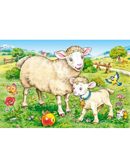 Animal Moms And Babies, Puzzle Castorland 4 In 1 - 8, 12, 15