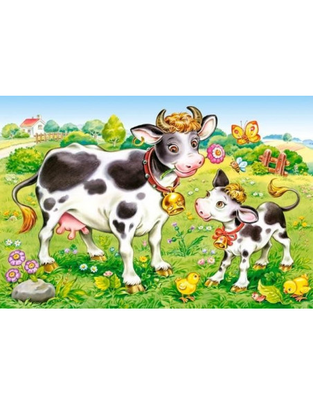 Animal Moms And Babies, Puzzle Castorland 4 In 1 - 8, 12, 15