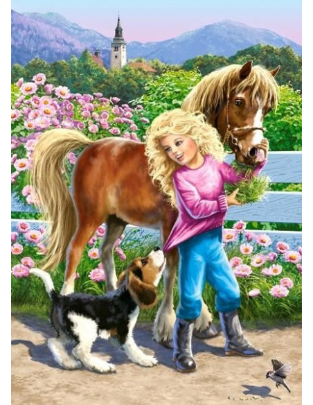 A Walk With Pony And Dog, Puzzle Castorland, 60 Piese,Uniq6755