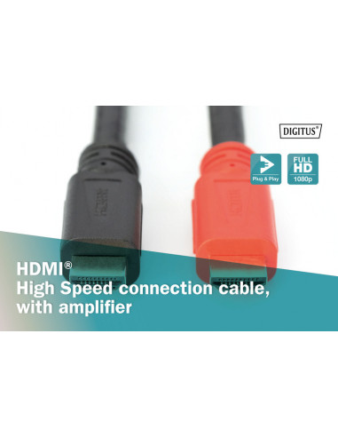 Cablu activ HDMI ASSMANN High Speed, cu amplificator, 20 m