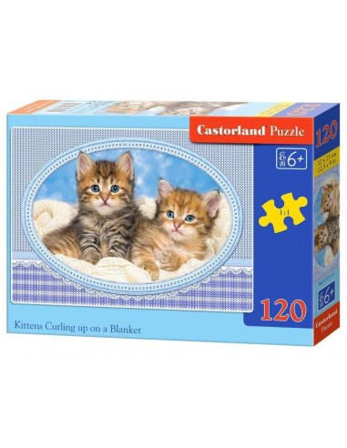Kittens Currling Up On A Blanket, Puzzle Castorland, 120