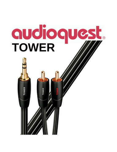 Cablu audio 3.5mm - 2RCA AudioQuest Tower 0.6m,TOWER0.6MR