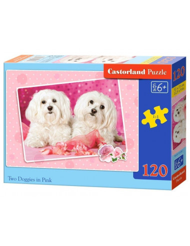 Two Doggies In Pink, Puzzle Castorland, 120 Piese,Uniq13128