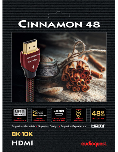 Cablu HDMI 8K-10K AudioQuest Cinnamon 48Gbps 1m,HDM48CIN100