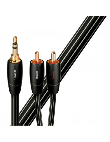 Cablu audio Jack 3.5mm - 2RCA AudioQuest Tower 1,5m,TOWER01.5MR