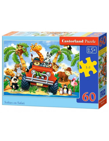 Softies On Safari, Puzzle Castorland, 60 Piese,Uniq6793