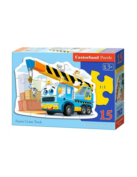 Funny Crane Truck, Puzzle Castorland, 15 piese,Uniq15108