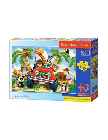 Softies on Safari, Puzzle Castorland maxi, 40 piese,Uniq40131