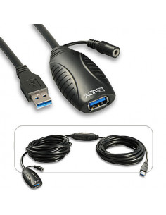 Cablu prelungitor USB 3.0, activ, 10 m, Lindy,43156