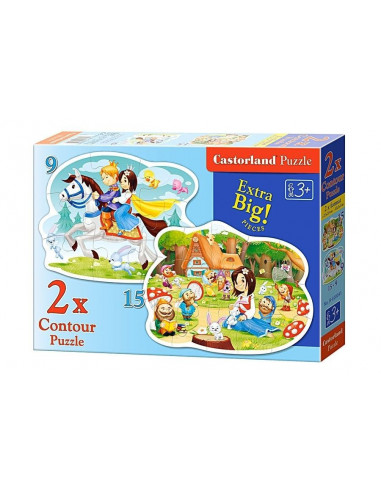 Alba ca Zapada si Cei 7 Pitici, Puzzle Castorland 2 in 1 - 9