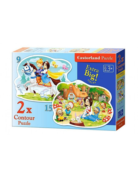 Alba ca Zapada si Cei 7 Pitici, Puzzle Castorland 2 in 1 - 9