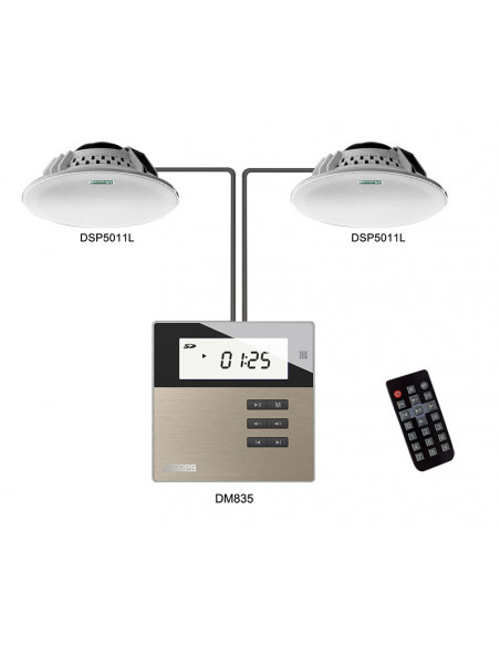 Sistem DSPPA M2U cu Amplificator 2x10W de perete DSPPA DM835W