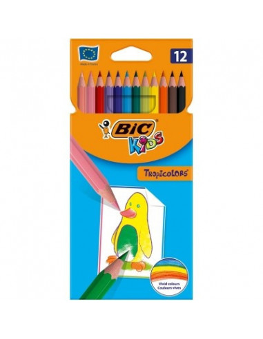 Creioane colorate BIC Tropicolors, 12 buc/set,8325669