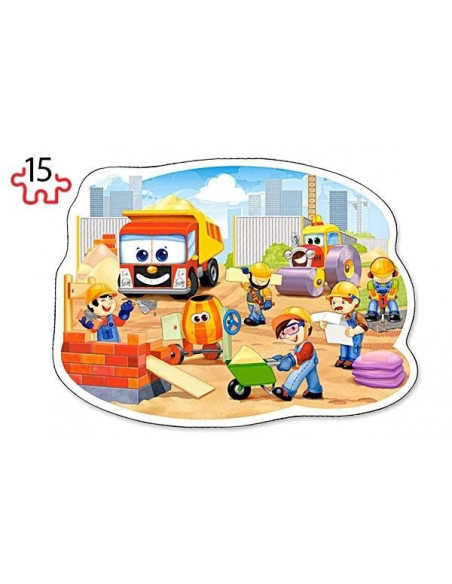 Utilaje de constructii, Puzzle Castorland 2 in 1 - 9, 15