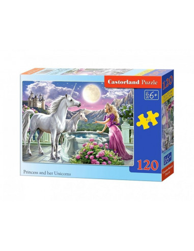 Printesa cu unicorni, Puzzle Castorland, 120 piese,Uniq13098