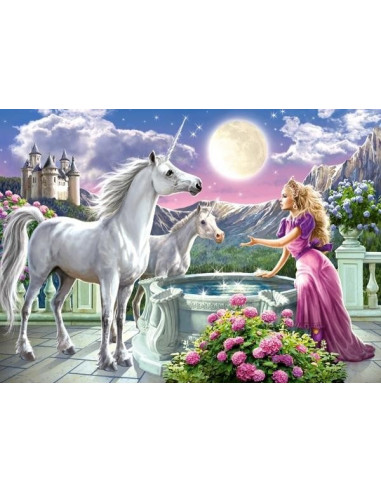 Printesa cu unicorni, Puzzle Castorland, 120 piese,Uniq13098