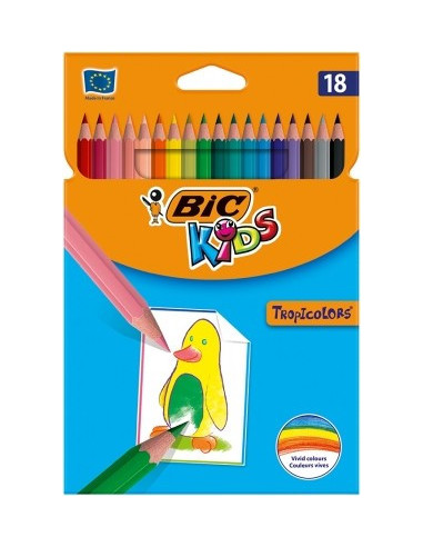 Creioane colorate BIC Tropicolors, 18 buc/set,9375172