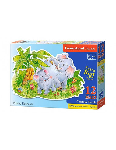 Playing Elephants, Puzzle Castorland maxi, 12 piese,Uniq120116