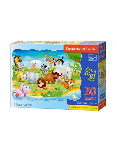 African Animals, Puzzle Castorland maxi, 20 piese,Uniq2276
