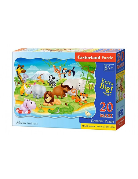 African Animals, Puzzle Castorland maxi, 20 piese,Uniq2276