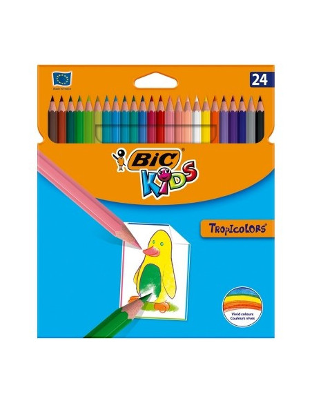Creioane colorate BIC Tropicolors, 24 buc/set Creioane colorate BIC Tropicolors, 24 buc/set