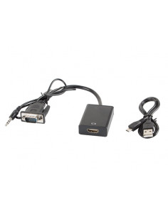 Convertor VGA+audio la HDMI, full HD, AD-0021-BK, Lanberg