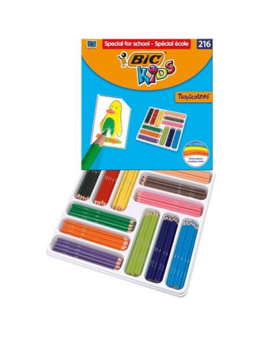 Creioane colorate BIC Tropicolors, 216 buc/set,8971101