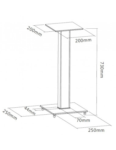 Stand de boxe de raft BLACKMOUNT BS-03L din Aluminiu si Sticla