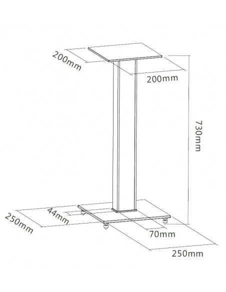 Stand de boxe de raft BLACKMOUNT BS-03L din Aluminiu si Sticla