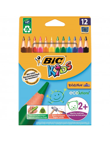 Creioane colorate BIC Evolution Triunghiulare, 12 buc/set,829735