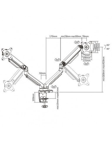 Suport 2 monitoare MNT14-2 Blackmount, 17"-32",SUPMON-BM-MNT14-2