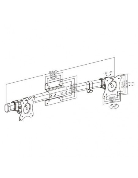Kit Extensie De La 1 La 2 Monitoare Blackmount